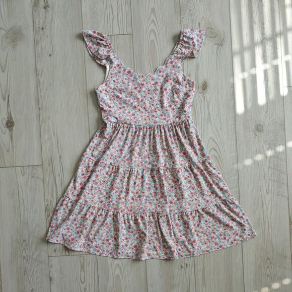Monteau Dresses & Skirts - Floral Women's Dress A-Line Ruffle Straps Pink Small Monteau Los Angeles